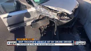 NHP Trooper's vehicle hit by a suspected DUI driver