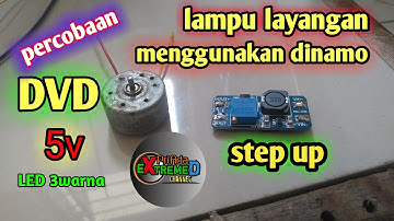 CARA MEMBUAT LAMPU LAYANGAN MENGGUNAKAN DINAMU DVD DAN STEP UP DENGAN LED RGB 5mm.