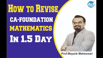 1.5 Days Revision Strategy for Business Mathematics, Statistics & LR | CA Foundation June 22 exams