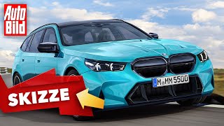 BMW M5 (2024) | Den neuen M5 wird es auch als Touring geben | Skizze