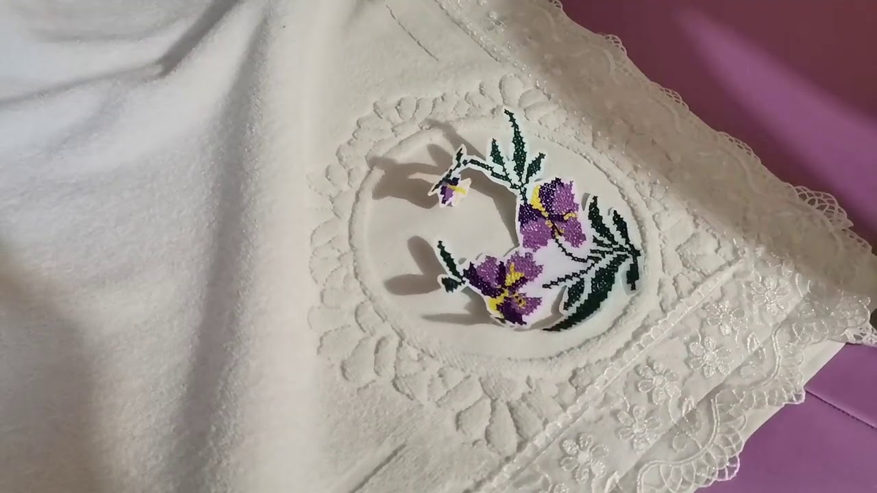 Nakışlı banyo havlu takımı yapımı  ( klozet takımı yapımı )