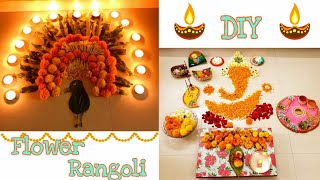 DIY Flower Rangoli | Festival Decoration Ideas | Unique Flower Rangoli designs