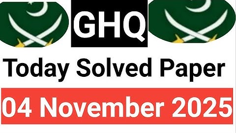 GHQ Today Paper Lahore Center 04 Nov 2025 Assistant LDC UDC Stenotypest Preparations 2025