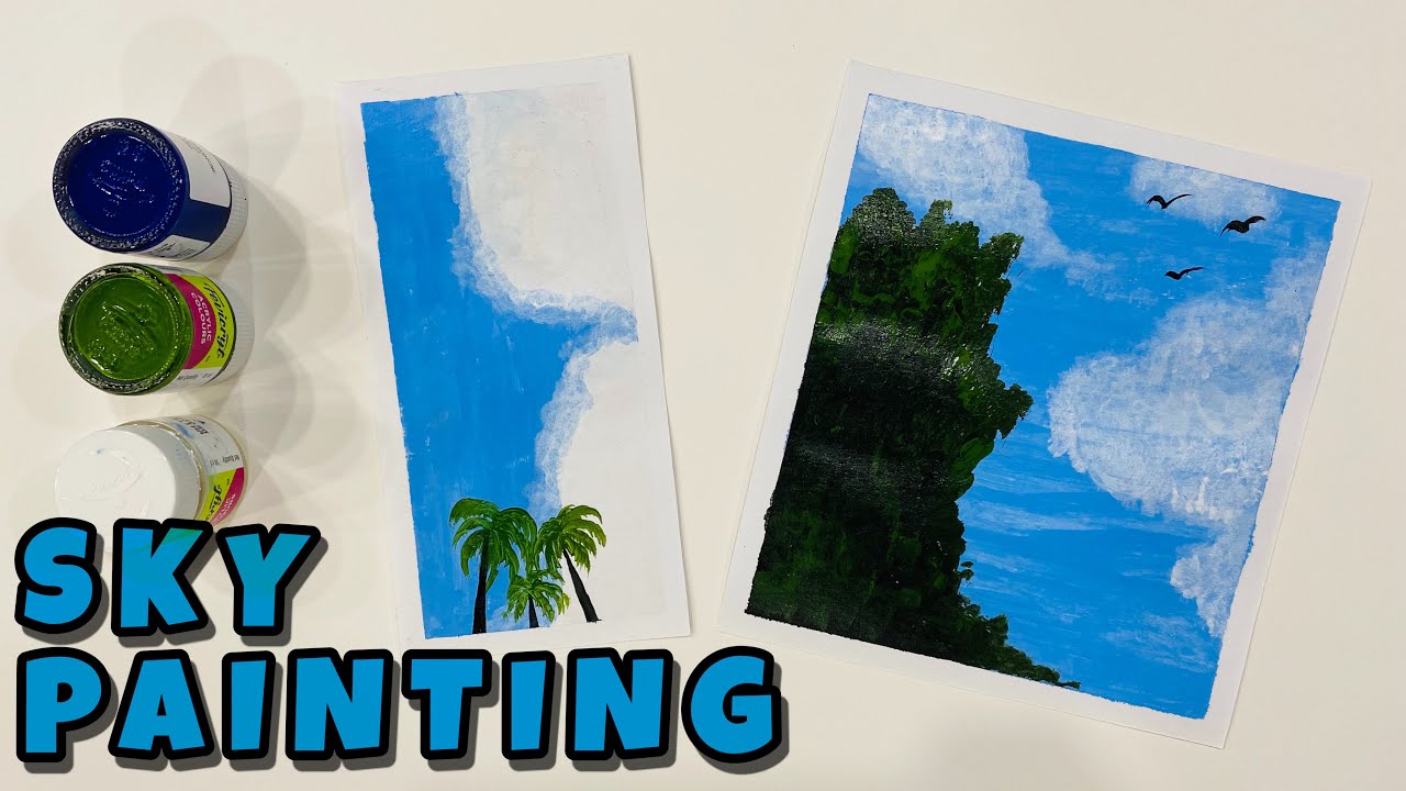 How to Paint Clouds Acrylic Painting Step by Step | Sky painting - YouTube