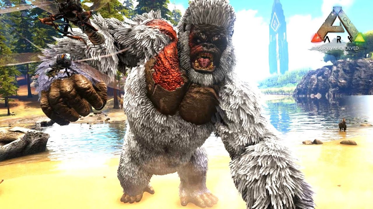 一撃で敵を蹴散らす超巨大ゴリラ メガピテクス Ark Survival Evolved ゆっくり実況 番外編2 Youtube