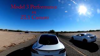 White Camaro Zl1 Vs Model 3 Performance 12 Mile Race No Fly Zone 121921 Quick Hit
