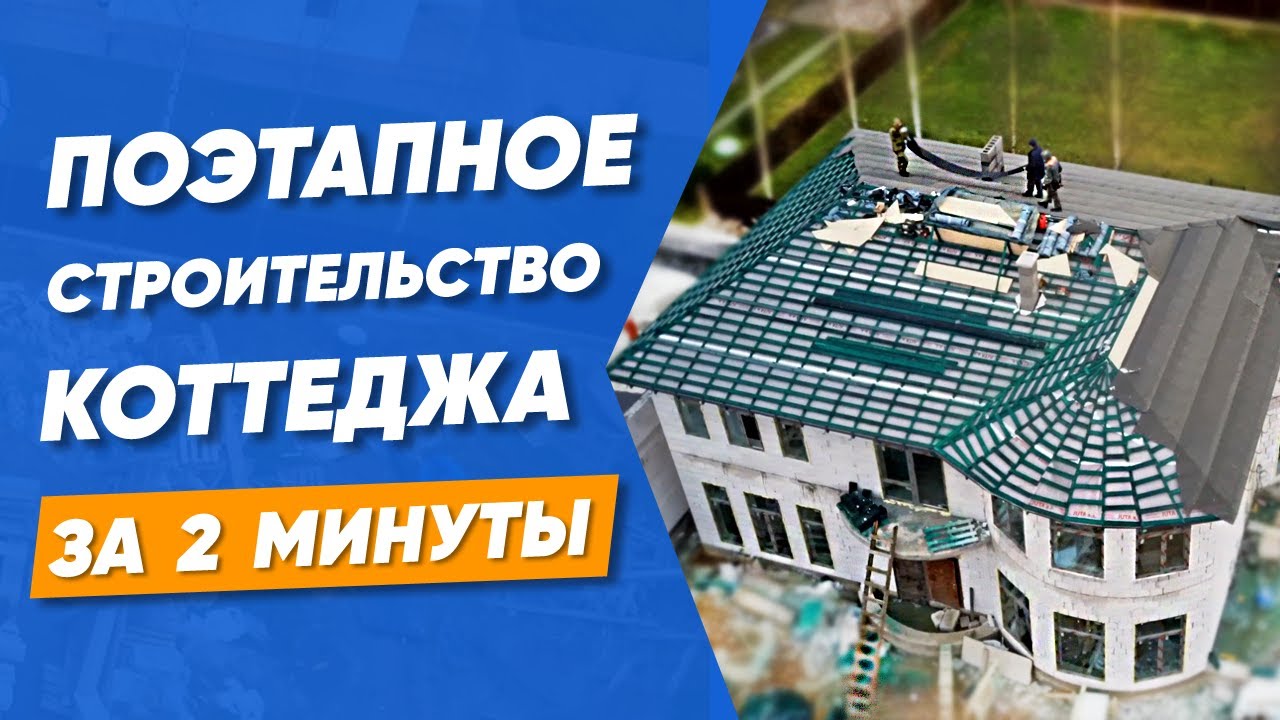 ⁣Поэтапное строительство дома за 2 минуты [Этапы строительства двухэтажного частного дома под ключ]