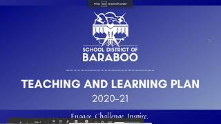 School District of Baraboo Virtual Learning Plan 2020-21