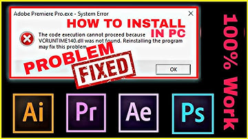 How to Fix Adobe Premiere Pro Installation problems MSVCP110.dll, MSVCR110.dll was not found Error ✅