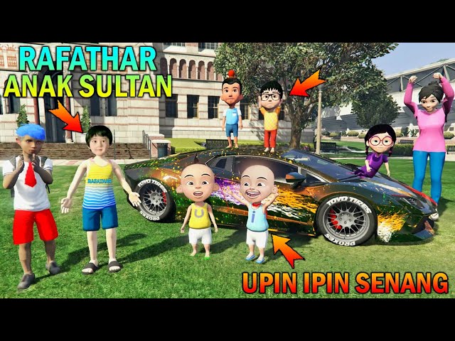 UPIN IPIN BERTEMU RAFATHAR ANAK SULTAN RAFFI AHMAD , KAK ROS SENANG  - GTA 5 MOD YOUTUBER class=