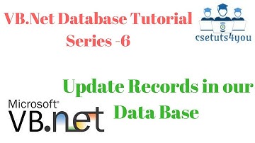 VB.Net Database Tutorial Series -6. Update records in our database