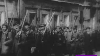 Первая мировая война. Русские солдаты маршируют