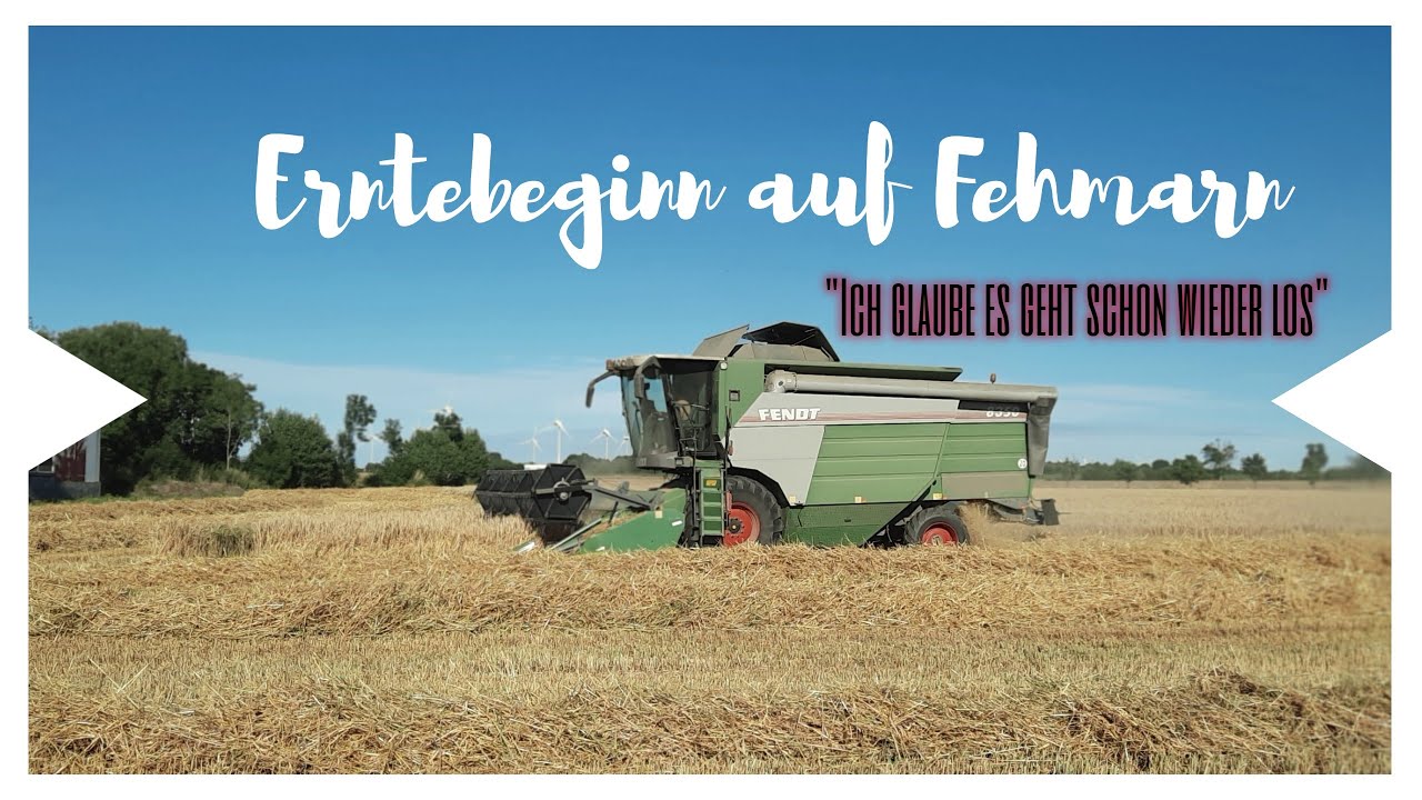 Erntebeginn auf Fehmarn Fendt 8350 Mähdrescher Gerste dreschen