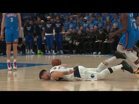 Luka Doncic hits his face on the ground😱 #nba