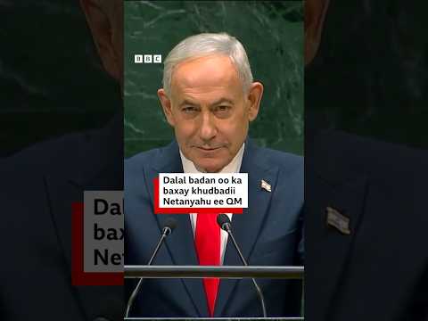 Dalal badan oo wafdigoodii isaga baxay khudbadii uu Netanyahu ka jeedinayay Golaha Guud