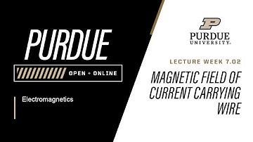 Electromagnetics | 7--2: Magnetic Field Of Current Carrying Wire | Purdue University
