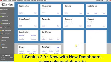 i-Genius 2.0 : School ERP Software Now with new Dashboard. New Look FREE DEMO www.solversolutions.in