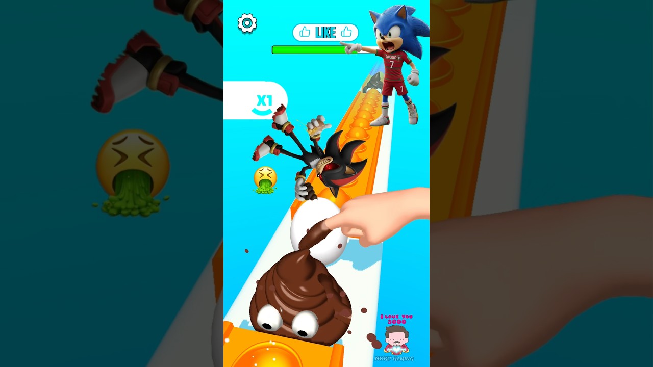 YEAH! Sonic Ronaldo vs Shadow Run Race in Popit Game 3D 🆘 