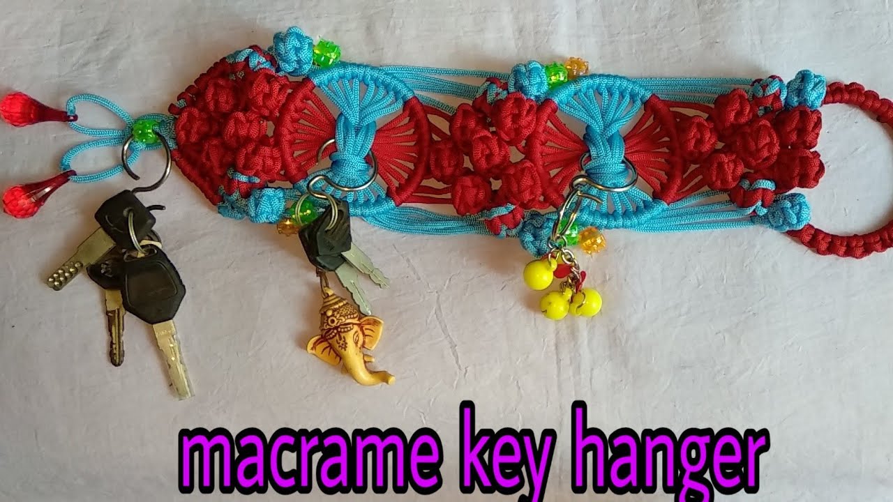 How to make macrame key hanger using macrame weast macrame cord diy ...
