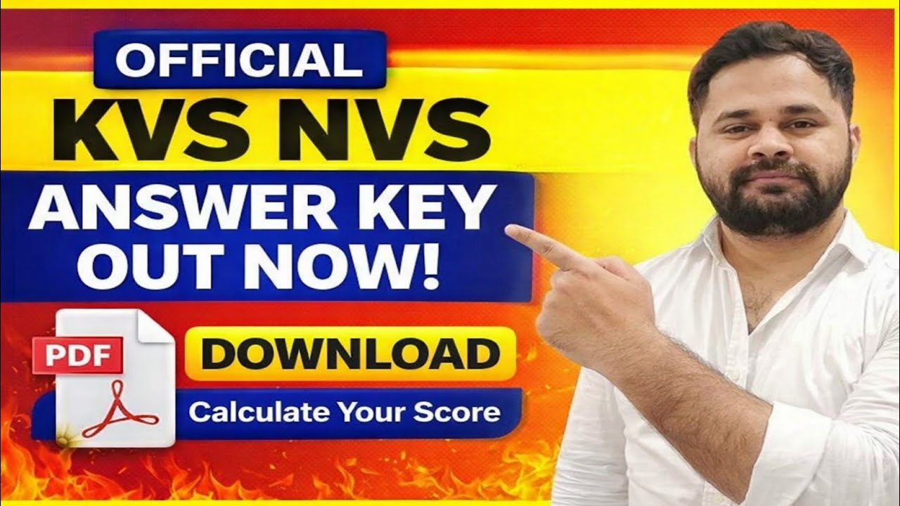 KVS NVS Answer Key Out Today ✅ Official Response Sheet Download