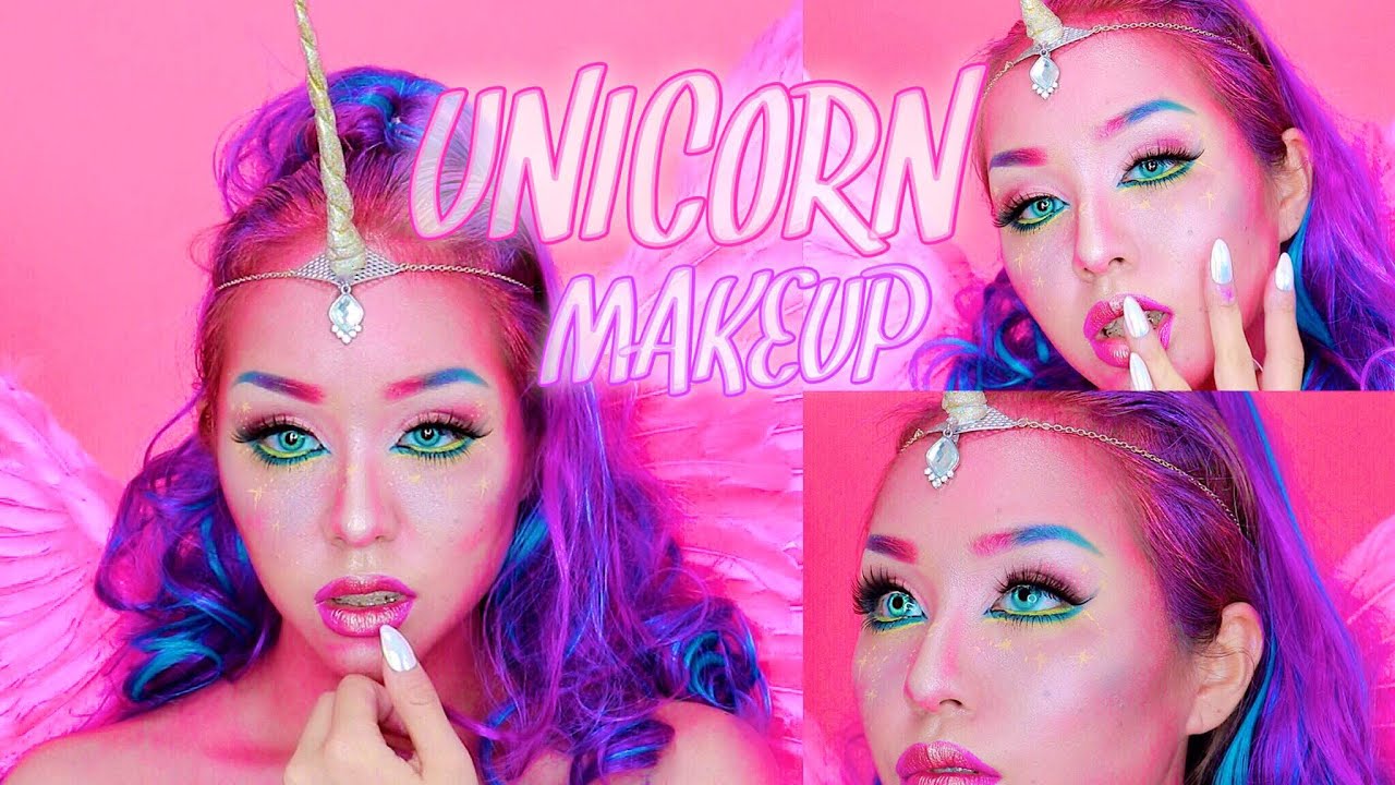 メロディさんから頂いたコスメでユニコーンメイク| unicorn makeup tutorial | Halloween | jeffree star