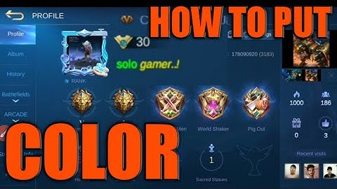 HOW TO PUT COLOR FONT ON FROFILE DESCRIPTION:MOBILE LEGEND:Bang Bang!/Ghens Vlog
