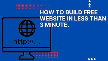 How To Build Free Website In Less Than 3 Minute.