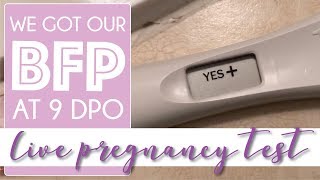 CYCLE 2 LIVE PREGNANCY TEST | BFP AT 9 DPO | TELLING MY HUSBAND | The Hebert House