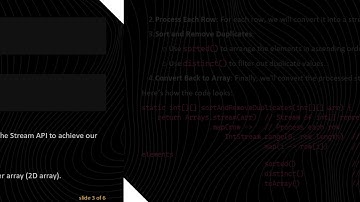 How to Return a Unique Collection in Ascending Order from a 2D Integer Array in Java