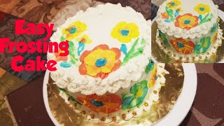 simple and easy cake for beginners |घर का बना  आम केक | butter cream frosting | eggless mango cake