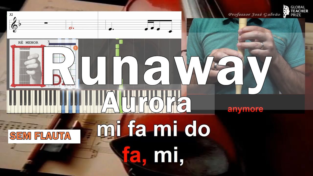 Runaway Aurora Tutorial Notas Flauta Acordes Piano Guitarra Cifra Letra