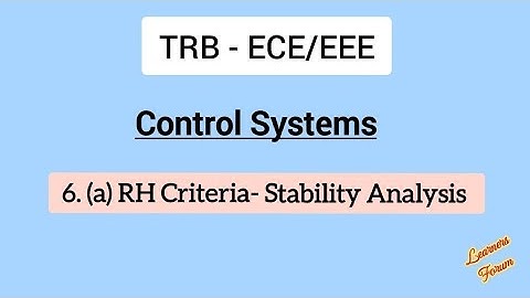 RH Criteria | Stability Analysis | TRB | Control System
