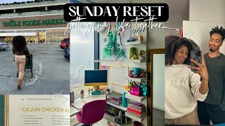 SUNDAY RESET | cleaning + organizing/ updated room tour, self care, grocery shopping, cooking &amp; more