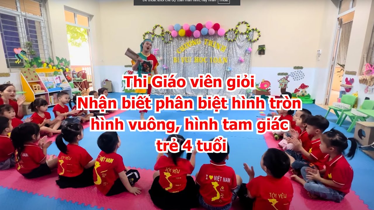 Giáo án thi Giáo viên giỏi   Nhận biết phân biệt hình tròn, hình vuông, hình tam giác trẻ 4 tuổi