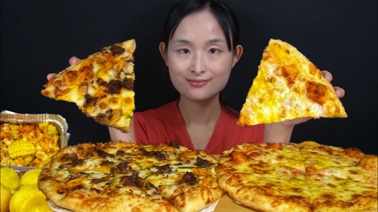 피자헛 치즈러버피자, LA바비큐불고기피자, 골드콘감자그라탕, 대만연유치즈볼 먹방