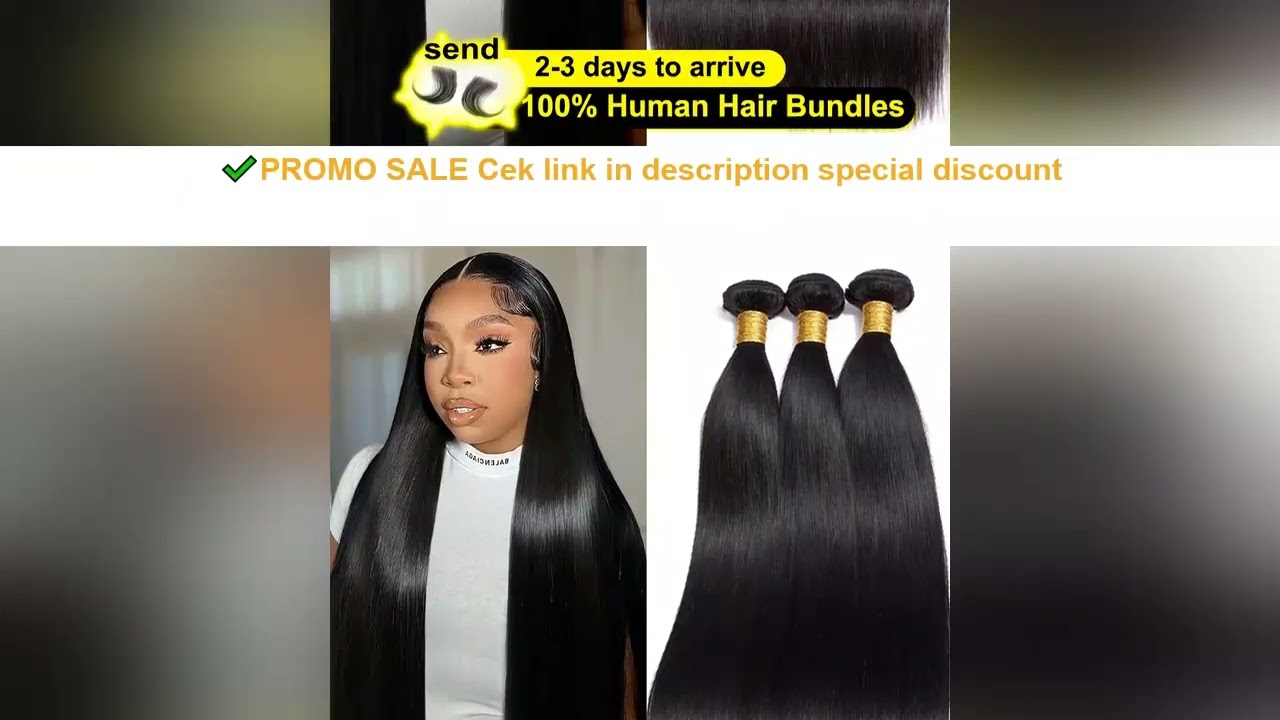 12A Straight Human Hair Bundles 100% Human Hair 30 32 40 Inch Raw Hair Extensions Black Remy Weave 3