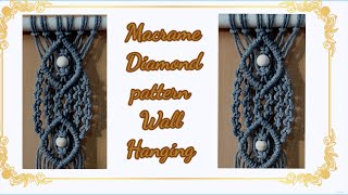 DIY Macrame Diamond pattern Wall Hanging /Easy Tutorial for beginners