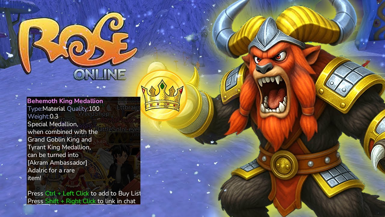 Behemoth King Rose Online drops Medallion - YouTube
