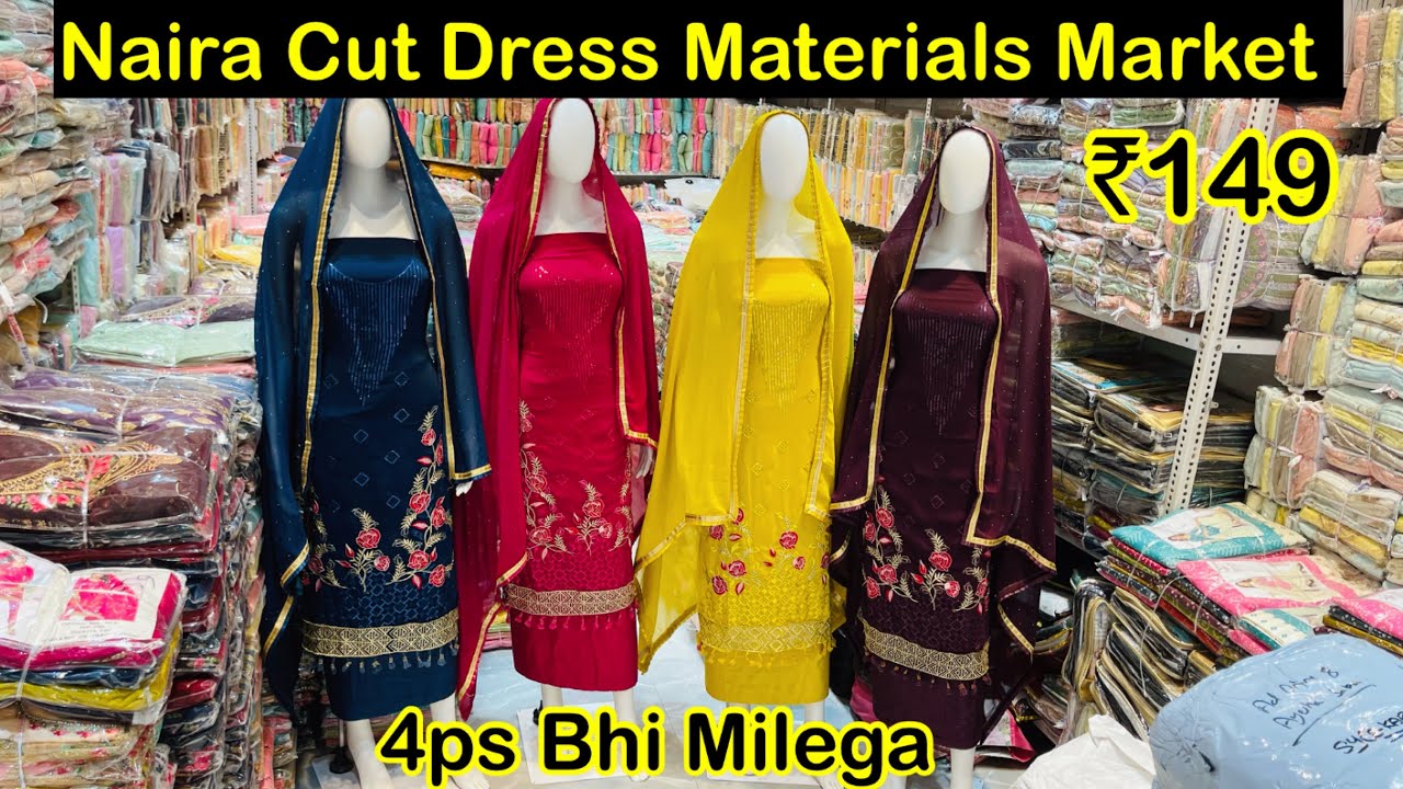 Naira Cut Dress Material Wholesale Market Mumbai Nakhuda Mohalla Dress Material Market YouTube