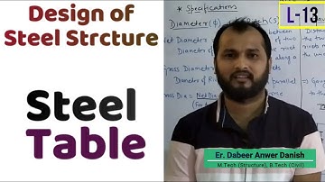 How to Read Steel Table || Design of Steel Structure L-13 || dAd Sir
