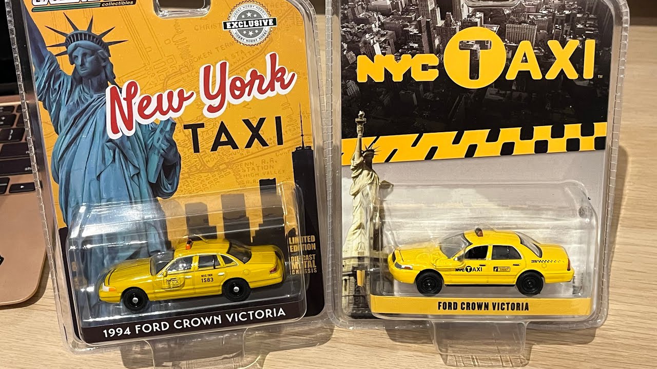 Greenlight New York City taxi Crown Victorias 1/64 scale - YouTube