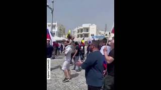 Paphos (Cipro) - 3 aprile 2022 - Manifestazione di sostegno alla Russia