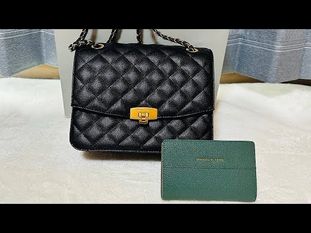 Charles & Keith Women's Tweed Chain Strap Bag