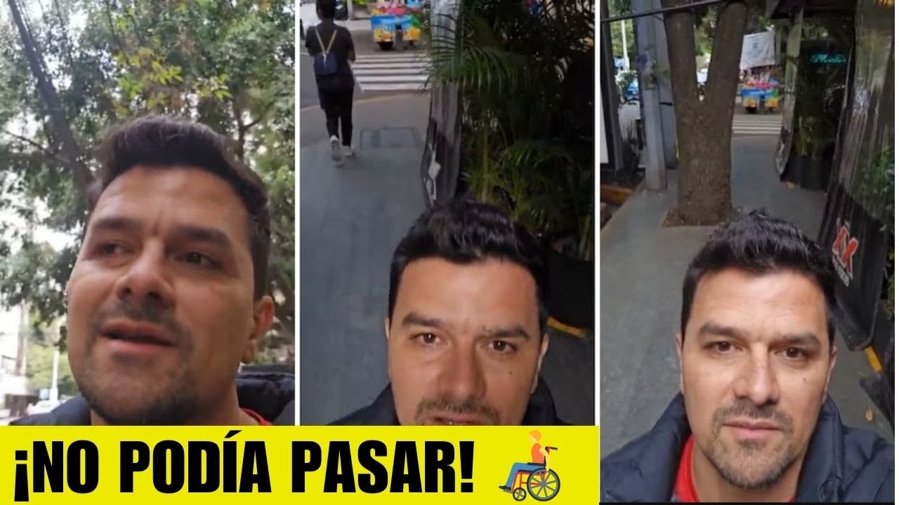 Restaurante bloquea banqueta y joven en silla de ruedas denuncia abuso en la Condesa