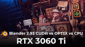 RTX 3060 Ti Blender 2.93 Alpha Junk Shop CUDA vs OPTIX vs CPU Ryzen5 2600