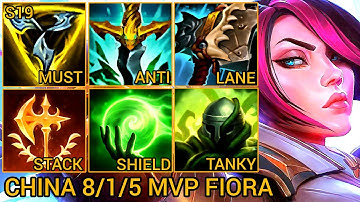 Country Top 6 Fiora Baron MVP 8/1/5 - China Wild Rift Nieuwe Build & Runes door Tiarty