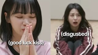 yunjin being HIGHLY against chaewon kiss 😭