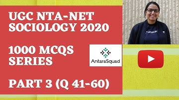 1000 MCQ Series Part 3 | UGC NTA- NET JRF Sociology 2020 | Mock Test