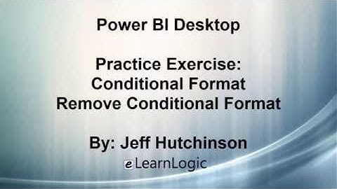 Power BI Conditional Format 5 - Remove