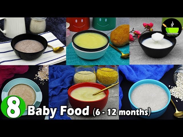 8 Baby Food Recipes For 6-12 Months | 6-12 Months Baby Food | 8 Breakfast Porridge | Baby Food | She Cooks